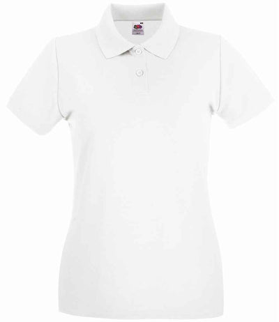 Fruit of the Loom Lady-Fit Premium Cotton Piqué Polo Shirt - White
