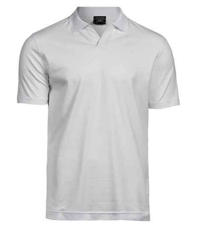 Tee Jays Luxury Stretch V Neck Polo Shirt - White