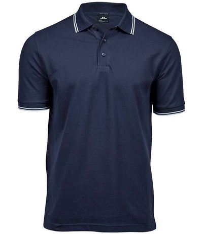 Tee Jays Luxury Stretch Tipped Polo Shirt - Navy/White