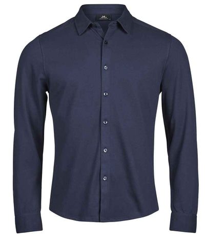 Tee Jays Luxury Organic Stretch Long Sleeve Shirt - Navy