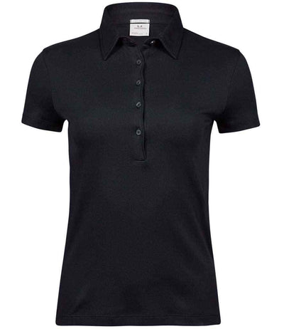 Tee Jays Ladies Pima Cotton Interlock Polo Shirt - Black