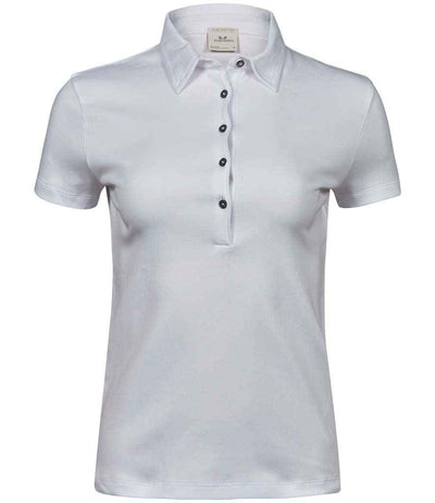 Tee Jays Ladies Pima Cotton Interlock Polo Shirt - White