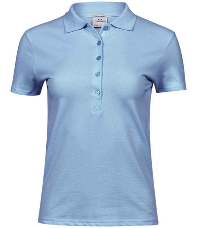 Tee Jays Ladies Luxury Stretch Polo Shirt - Light Blue