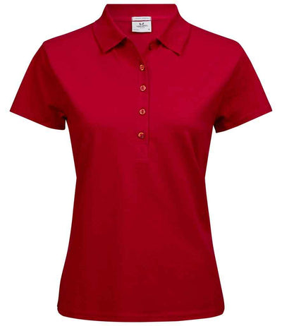 Tee Jays Ladies Luxury Stretch Polo Shirt - Red