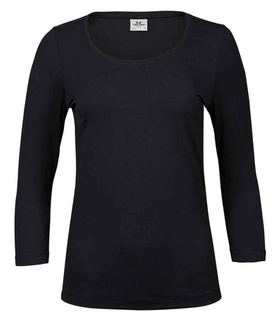 Tee Jays Ladies Stretch 3/4 Sleeve T-Shirt - Black