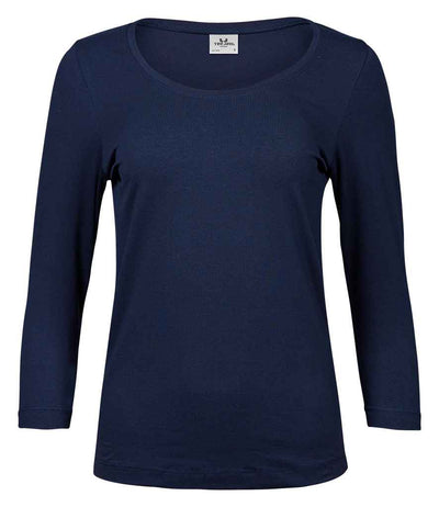 Tee Jays Ladies Stretch 3/4 Sleeve T-Shirt - Navy