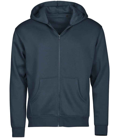 Tee Jays Unlabeled Hooded Full Zip Sweatshirt - Ink Blue