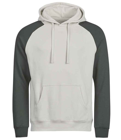 Tee Jays Unlabeled Two-Tone Hooded Sweatshirt - Cement/Dark Green