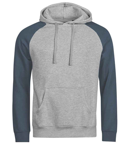 Tee Jays Unlabeled Two-Tone Hooded Sweatshirt - Heather Grey/Ink