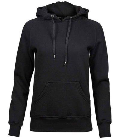 Tee Jays Ladies Raglan Hooded Sweatshirt - Black