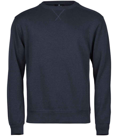 Tee Jays Ribbed Interlock Crew Neck Sweatshirt - Navy