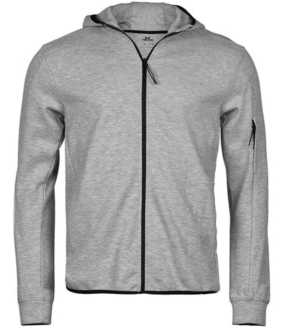 Tee Jays Athletic Hooded Full Zip Sweat Jacket - Heather Grey
