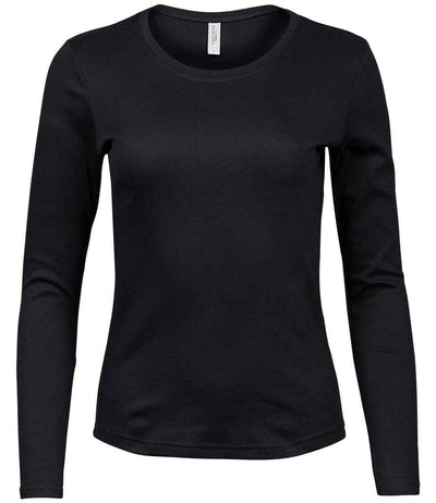 Tee Jays Ladies Long Sleeve Interlock T-Shirt - Black