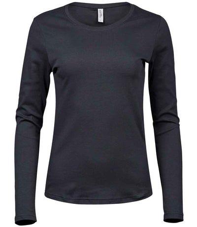 Tee Jays Ladies Long Sleeve Interlock T-Shirt - Dark Grey