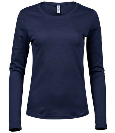 Tee Jays Ladies Long Sleeve Interlock T-Shirt - Navy