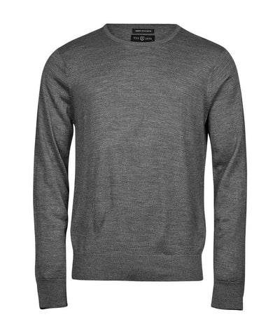 Tee Jays Merino Blend Crew Neck Sweater - Grey Melange