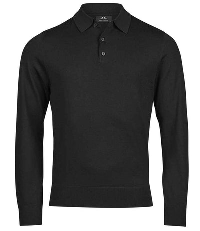 Tee Jays Knitted Polo Shirt - Black