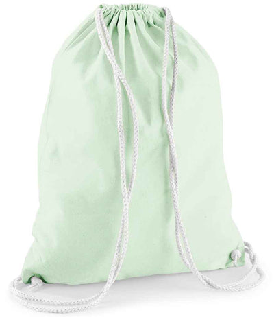 Westford Mill Cotton Gymsac - Pastel Mint/White