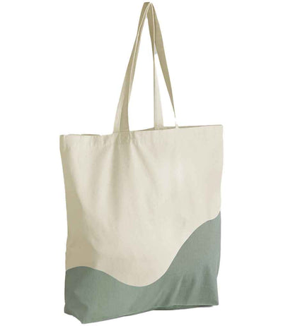 Westford Mill Organic Cotton Wave Print Maxi Tote Bag - Natural/Dusty Green