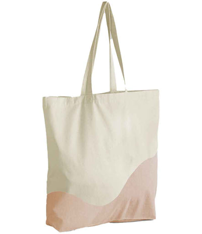 Westford Mill Organic Cotton Wave Print Maxi Tote Bag - Natural/Peach