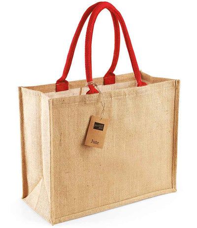 Westford Mill Jute Classic Shopper - Natural/Bright Red