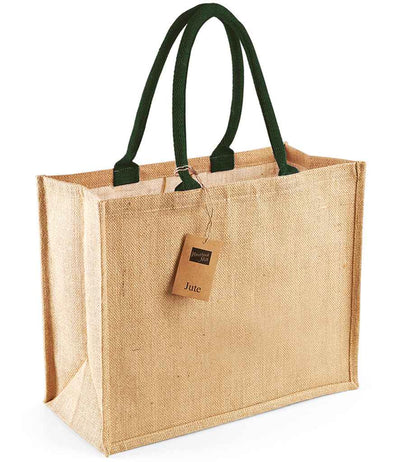 Westford Mill Jute Classic Shopper - Natural/Forest Green
