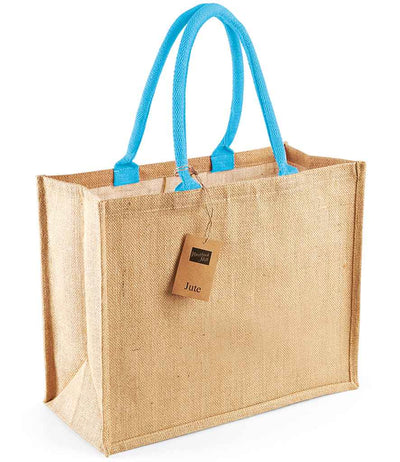 Westford Mill Jute Classic Shopper - Natural/Surf Blue