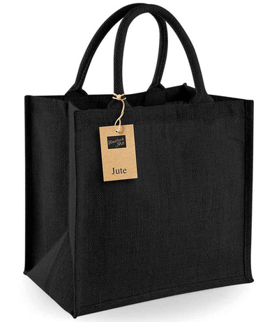 Westford Mill Jute Midi Tote Bag - Black/Black