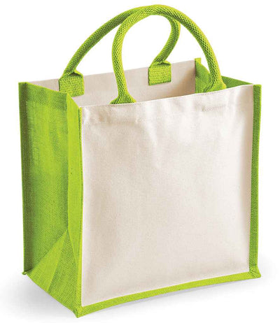 Westford Mill Printers Midi Jute Tote Bag - Apple Green