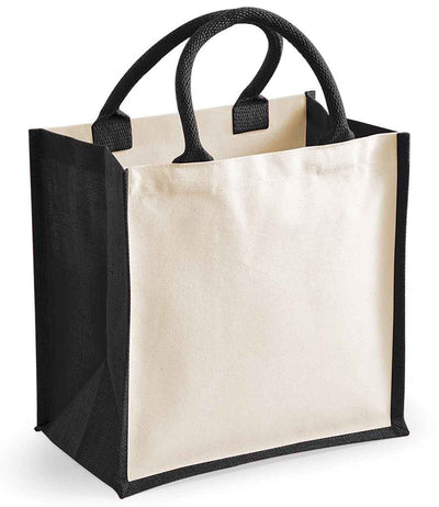 Westford Mill Printers Midi Jute Tote Bag - Black