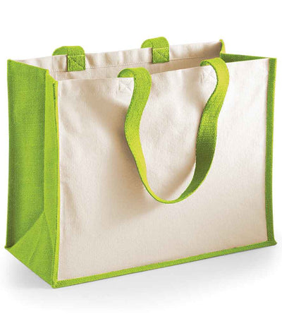 Westford Mill Printers Jute Classic Shopper - Apple Green