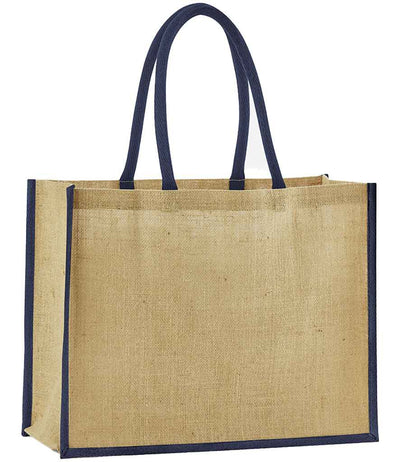 Westford Mill Natural Starched Jute Classic Shopper - Natural/Navy
