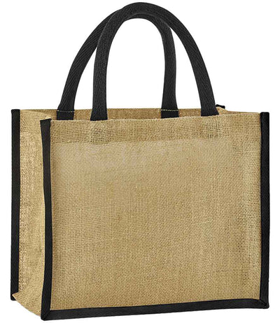 Westford Mill Natural Starched Jute Midi Tote Bag - Natural/Black