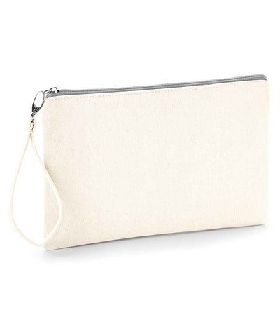 Westford Mill Canvas Wristlet Pouch - Natural/Light Grey