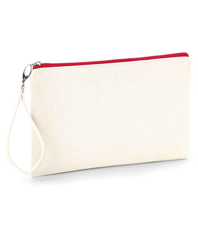Westford Mill Canvas Wristlet Pouch - Natural/Red