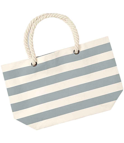 Westford Mill Nautical Beach Bag - Natural/Grey