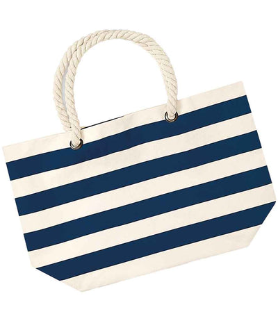 Westford Mill Nautical Beach Bag - Natural/Navy
