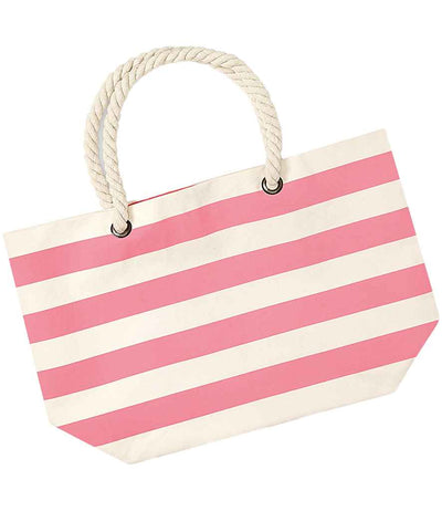 Westford Mill Nautical Beach Bag - Natural/Pink