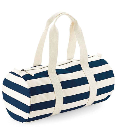 Westford Mill Nautical Barrel Bag - Natural/Navy