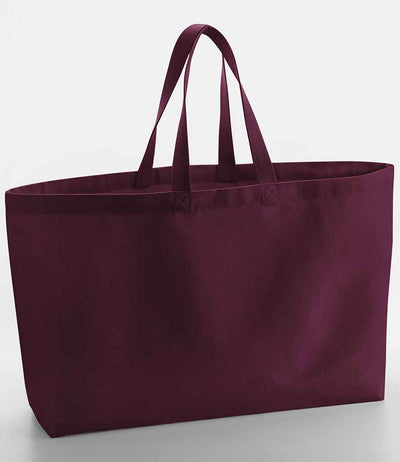 Westford Mill Oversized Canvas Tote Bag - Burgundy