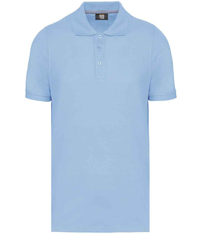 WK Designed to Work Anti-Bacterial Piqué Polo Shirt - Sky Blue