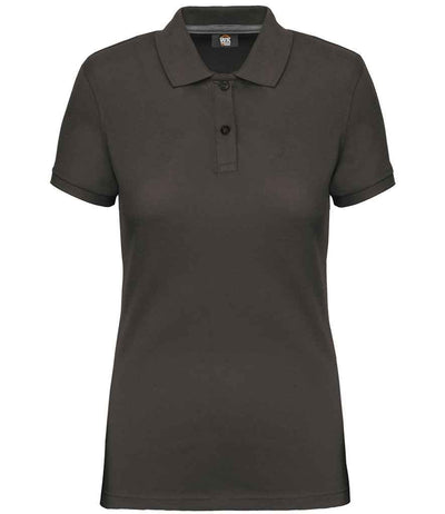 WK Designed to Work Ladies Anti-Bacterial Piqué Polo Shirt - Dark Grey