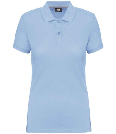 WK Designed to Work Ladies Anti-Bacterial Piqué Polo Shirt - Sky Blue