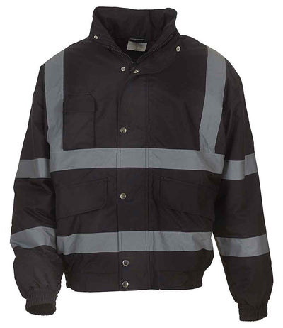 Yoko Hi-Vis Classic Bomber Jacket - Black