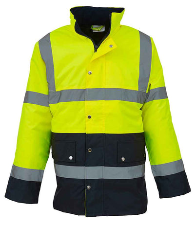 Yoko Hi-Vis Two Tone Motorway Jacket - Yellow/Navy